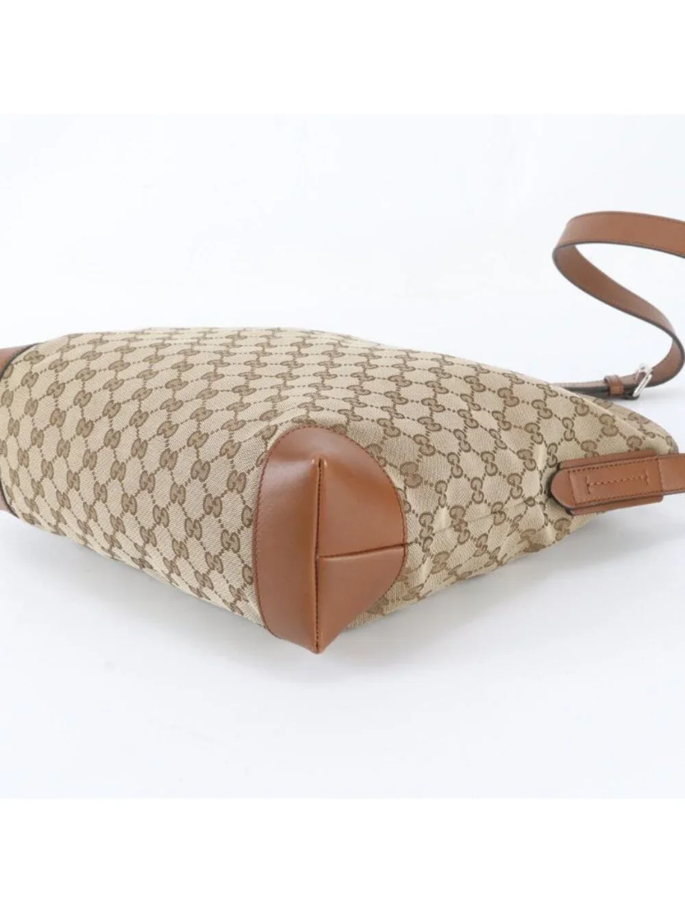 Gucci GG Canvas Leather Shoulder Bag Crossbody Tote